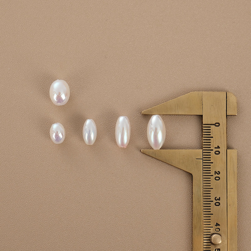 Imitation Pearl Oval Acrylic Beads 8-14mm ABS Plastic 100pcs 4