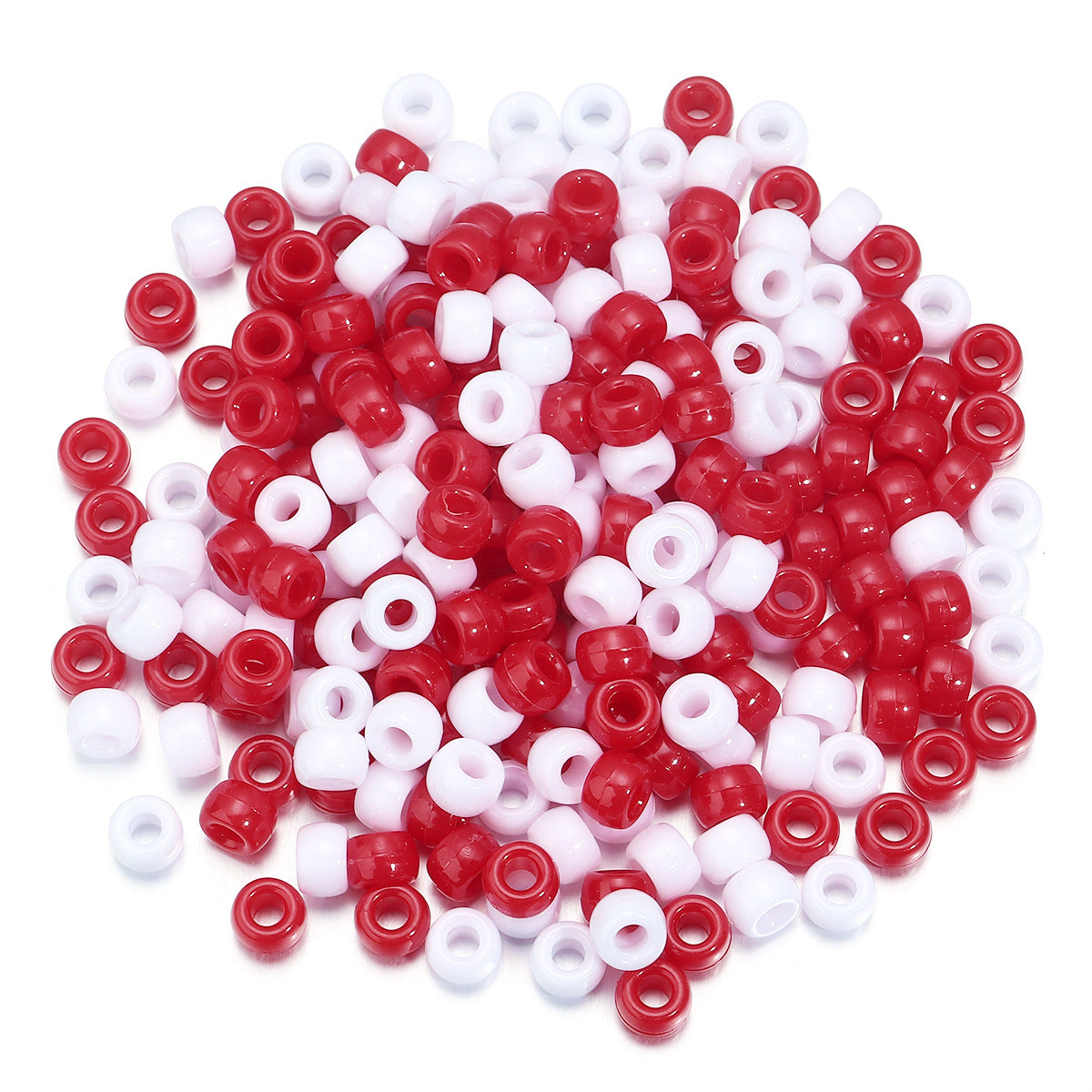 Festival Theme Pony Beads 9mm Acrylic Assorted Colors 200pcs 8