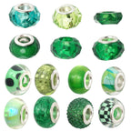 Mixed Design Resin Spacer Beads Green Tone Bulk 40pcs