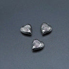 Heart Metal Beads 9mm Vintage Spiral Pattern Antique Silver Tone 200pcs 5