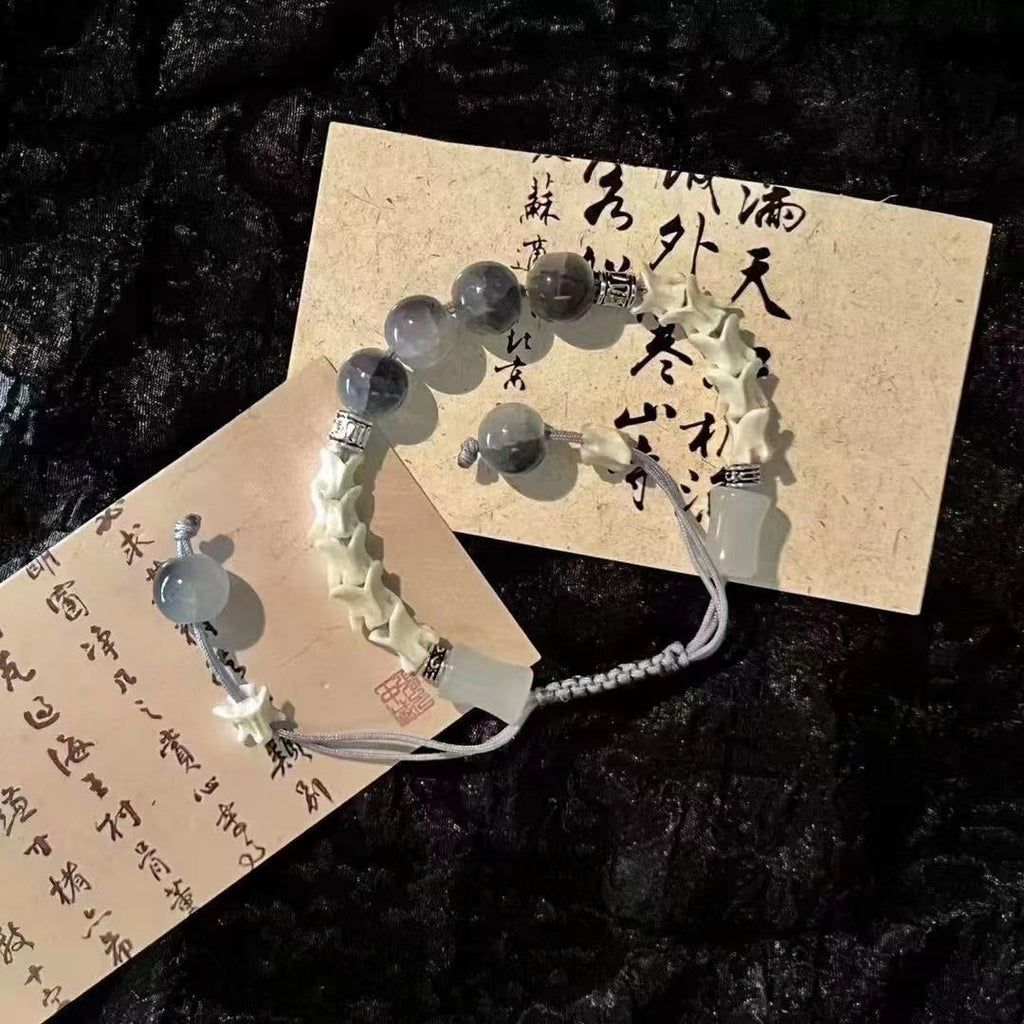 Vintage Imitation Snake Bone Resin Beads 11mm Creamy Off White 30pcs 2