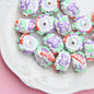 Hand Painted Animal Cream Cake Acrylic Beads 18-23mm Colorful 10pcs 5