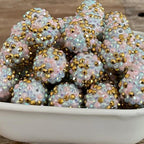 Rhinestone Bubblegum Beads 10-22mm Pink Blue Gold Confetti 5pcs