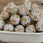 Rhinestone Bubblegum Beads 10-22mm Pink Blue Gold Confetti 5pcs