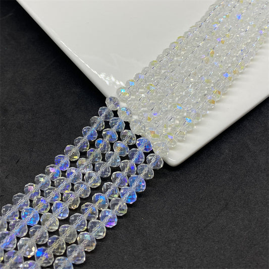 Faceted Transparent Glass Beads 8mm Clear Sparkle 10 Strands 2
