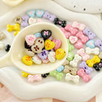 Bone and Heart Metal Beads 15mm and 10mm Baking Painted Alloy 10pcs 2