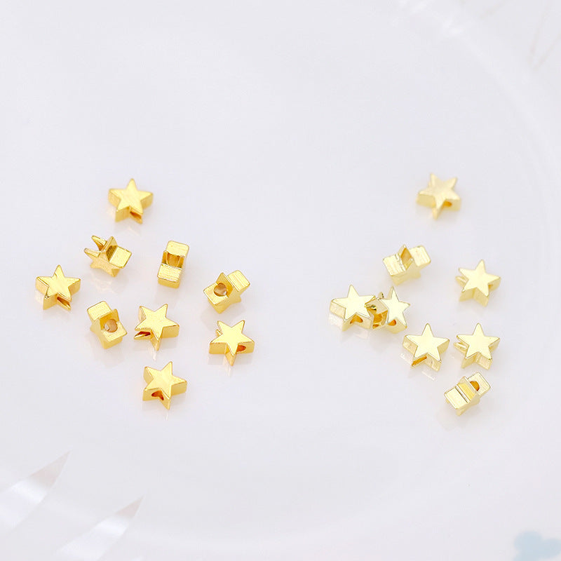 Brass Flat Metal Beads Gold Tone Butterfly Star Heart Circle 50pcs 8