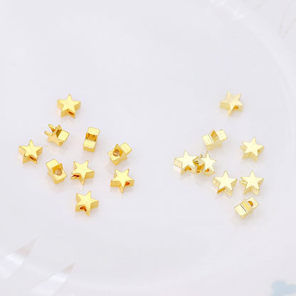 Brass Flat Metal Beads Gold Tone Butterfly Star Heart Circle 50pcs 8