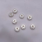Brass Four-Petal Flower Spacer Beads 7mm Zirconia 10pcs 4