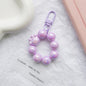 Acrylic Beaded Cat Claw Keychain Glossy Pink Circle Charm 3