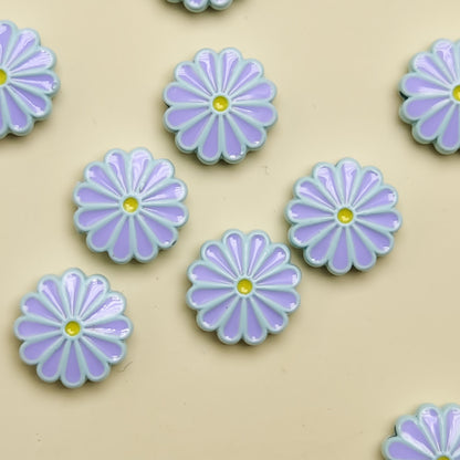 Daisy Metal Beads 13mm Baking Painted Zinc Alloy 20pcs 9