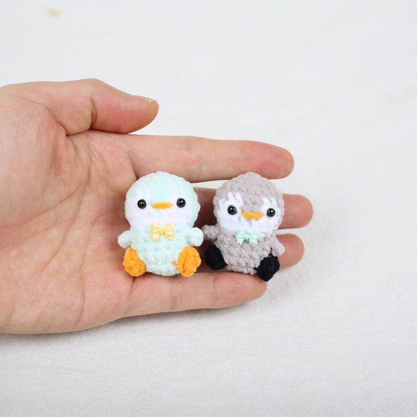 Crochet Penguin Keychain Pastel Colors with Bow Tie 1pc 3