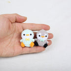 Crochet Penguin Keychain Pastel Colors with Bow Tie 1pc 3