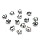 Electroplated Pentagram Glass Beads 10mm Silver White Star Cutouts 50pcs 6