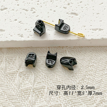 Chair and Jigsaw Metal Beads Painted Colorful Glossy 20pcs 21