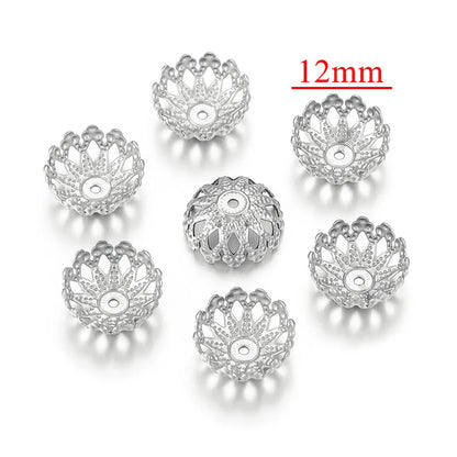 Stainless Steel Flower Bead Caps 12mm Bowl Shaped 100pcs 7
