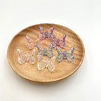Transparent Butterfly Acrylic Beads 23x21mm UV Plating 5pcs 4