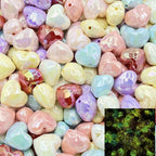 Light In The Dark Faceted Heart Acrylic Beads 20mm Pastel 10pcs