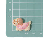 Plating Cute Puppy Resin Beads 26mm Pastel Plaid 10pcs 5