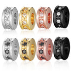 Copper Round Spacer Beads 7mm 18k Gold Plated Zircon 10pcs