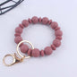 Silicone Bead Wristlet Keychain Matte Soft Hues Gold Clasps 8