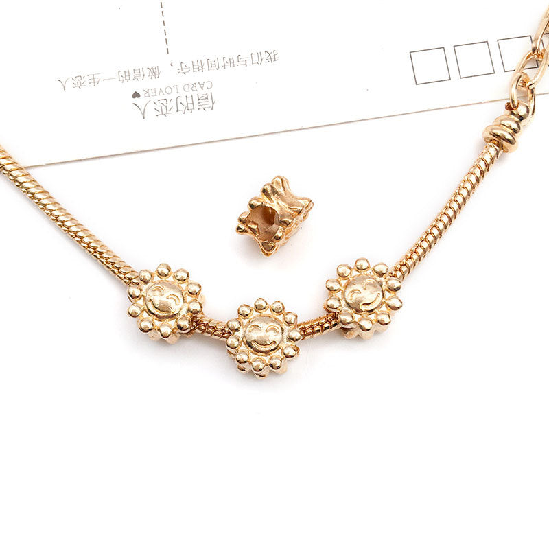 Large Hole Metal Beads Antique KC Gold Alloy Symbols 30pcs 22