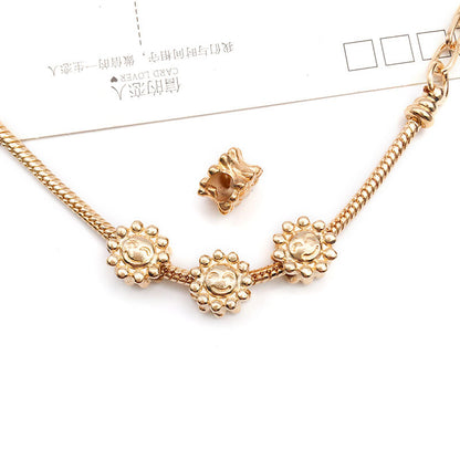 Large Hole Metal Beads Antique KC Gold Alloy Symbols 30pcs 22