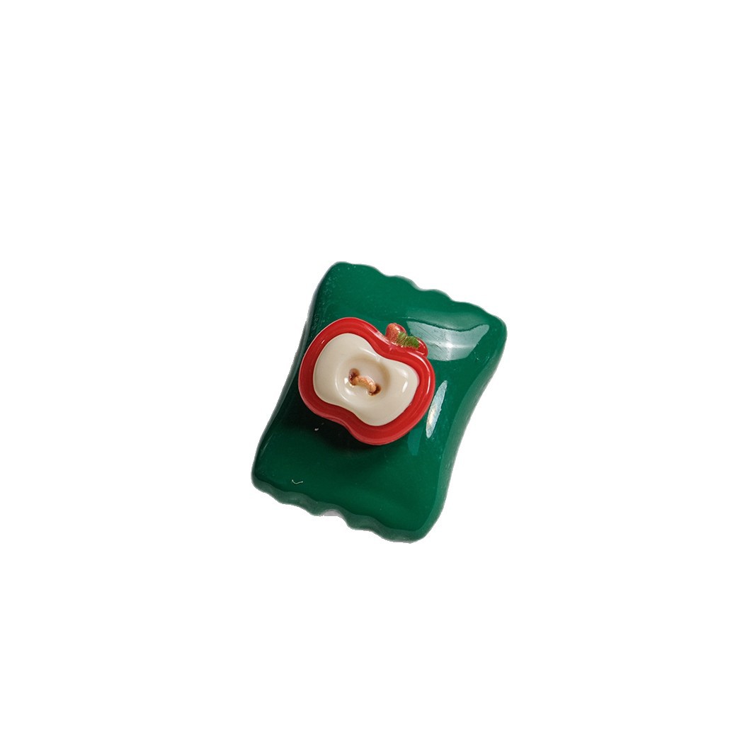 Fruit Snack Bag Acrylic Square Beads 23mm Glossy Detailed 10pcs 3