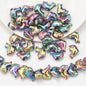 Plating 3D Dolphin Glass Beads 11x16mm Iridescent Colors 30pcs 7
