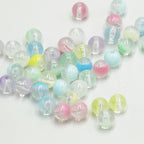Baking Painted Two-Color Acrylic Beads 10mm Round Translucent 100pcs 5