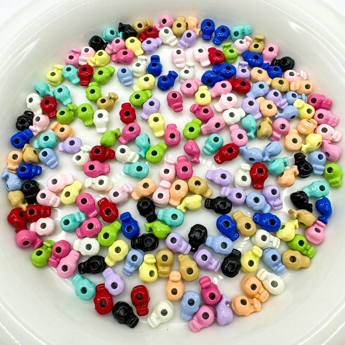 Whale Metal Beads 8mm Baking Painted Colorful 50pcs 6