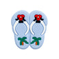 Silicone Focal Beads Slippers Palm Tree Red Bow Design 20pcs 3