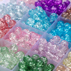 Crackle Round Glass Beads 8mm Colored Hole 1.3mm 50pcs 3