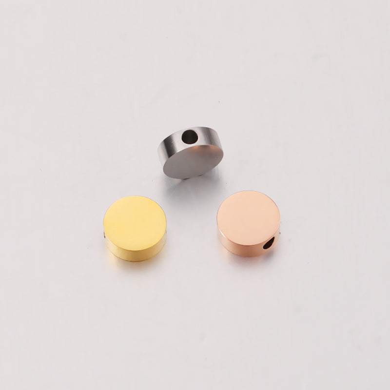 Stainless Steel Disc Metal Beads 8mm Polished Mirror Surface 10pcs