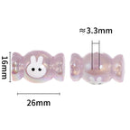 Glow In The Dark Bunny Candy Acrylic Beads 16x26mm Iridescent Plated 25pcs 3