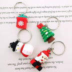 Silicone Christmas Snowman Keychain Colorful Holiday Charm
