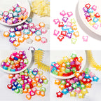 Color Heart Acrylic Beads 8-10mm Mixed Shapes and Colors 100pcs
