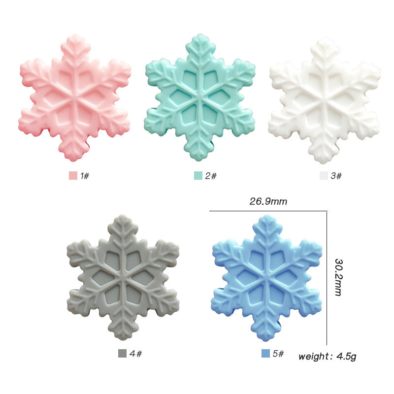 Silicone Focal Beads Snowflake Pastel Colors 20pcs