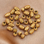 Stainless Steel Oval Blade Grain Metal Beads 5/7mm Gold Tone 10pcs 2