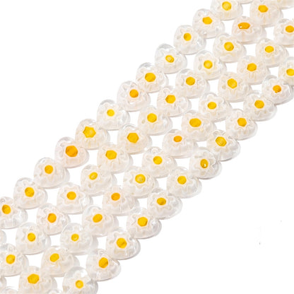 Millefiori Flower Glass Beads 8mm Colored Heart Shape 20pcs 8