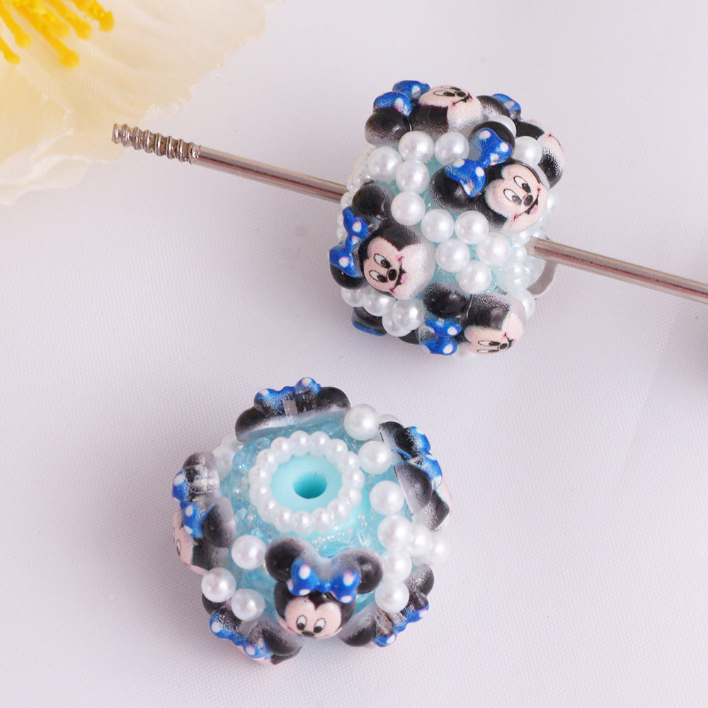Embellished Barrel Clay Beads 25mm Cartoon Characters 5pcs 10