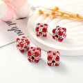 Polymer Clay Cube Rhinestone Beads 16mm Christmas Gift 30pcs 6