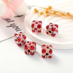 Polymer Clay Cube Rhinestone Beads 16mm Christmas Gift 30pcs 6