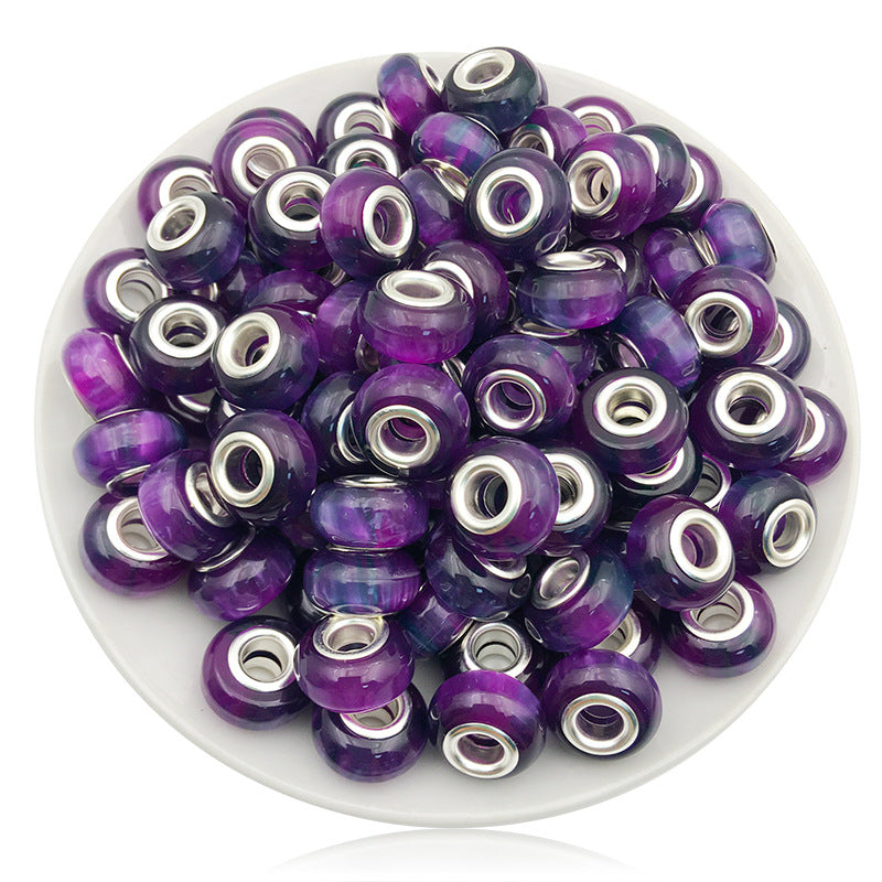 Gradient Resin Spacer Beads 13mm Matte Imitation Opal 40pcs 6