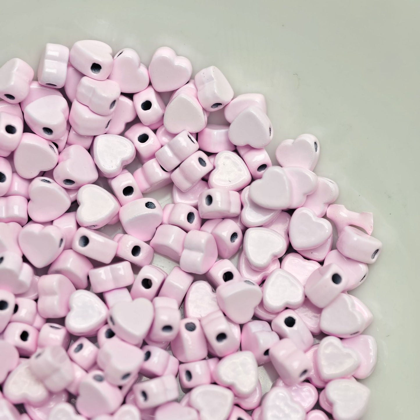 Heart Metal Beads 5mm Baking Painted Colorful Flat 50pcs 11