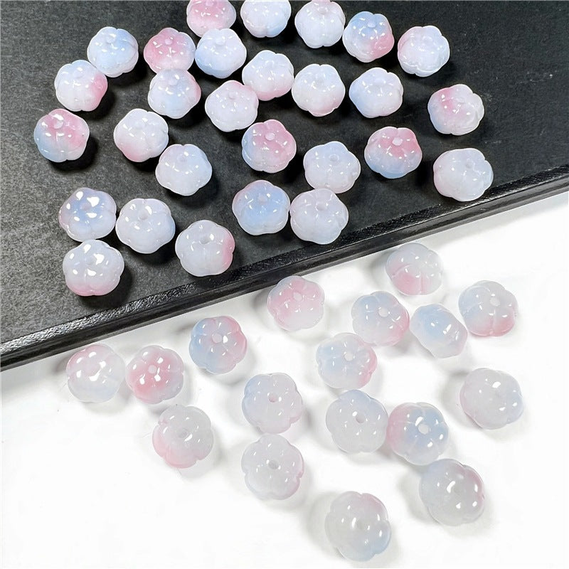 Czech Glass Beads Pumpkin 8mm x 6mm Green Jade Color 50pcs 16