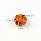 Painted Flattened Pumpkin Acrylic Beads 12mm Mixed Colors 40pcs 4