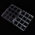 Plastic Organizer Boxes 12 Grids Clear Portable 2pcs 11cm