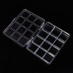 Plastic Organizer Boxes 12 Grids Clear Portable 2pcs 11cm