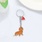 Alloy Dachshund Dog Keychain with Red Heart Charm Pet Lover Gift 5